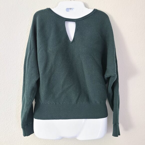 Express Forest Green Keyhole Ribbed Sweater Women's Size Medium - Picture 1 of 10